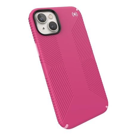 Speck Presidio2 Grip MagSafe - Csúszásgátló tok iPhone 14 Plus készülékhez (Digitalpink / Blossompink / Fehér)