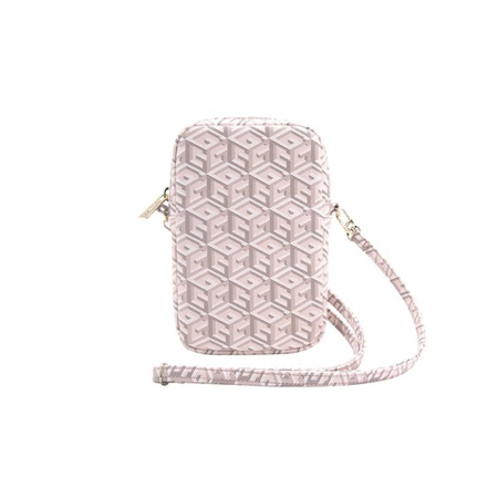Guess Zip GCube Bottom Stripe - Phone bag (růžová)