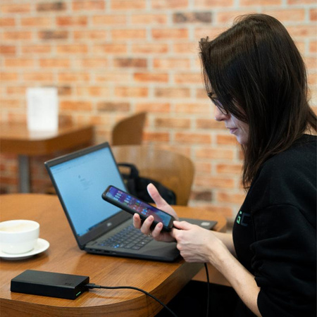 Green Cell PowerPlay20s - Banque d'énergie 20000 mAh avec USB-A QuickCharge 3.0 et 2x USB-C Power Delivery 22.5W (noir)
