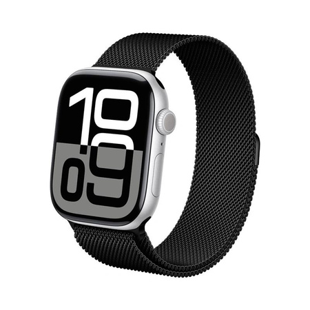 Crong Milano Steel - Bracelet en acier inoxydable pour Apple Watch 44/45/46/49 mm (noir)