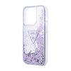 Guess Liquid Glitter Triangle Logo Case – Etui iPhone 14 Pro Max (fioletowy)