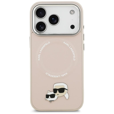 Karl Lagerfeld Karl & Choupette Pins MagSafe - Pouzdro pro iPhone 17 Pro (růžové)