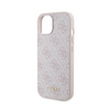 Guess 4G Metal Gold Logo - Case for iPhone 15 (Pink)