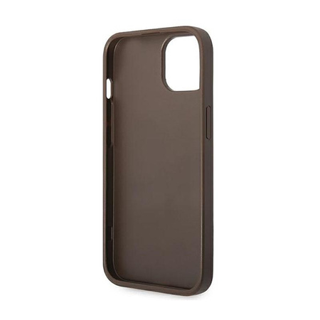 Guess 4G Metal Gold Logo – Etui iPhone 15 / 14 / 13 (brązowy)