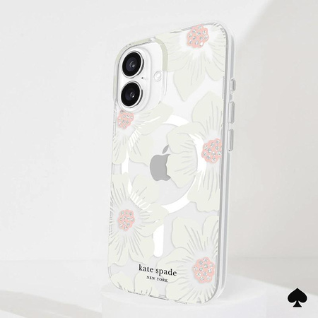 Étui protecteur MagSafe de Kate Spade New York pour iPhone 16 (Hollyhock Floral)