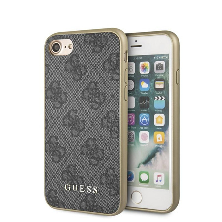 Kolekce Guess 4G Charms - pouzdro pro iPhone SE 2022 / SE 2020 / 8 / 7 (šedé)