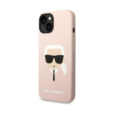 Karl Lagerfeld Silikonové pouzdro Iconic Karl`s Head - iPhone 14 (růžové)