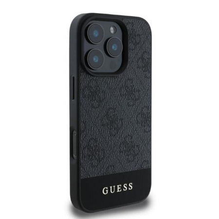 Guess 4G Bottom Stripe - pouzdro pro iPhone 16 Pro Max (šedé)