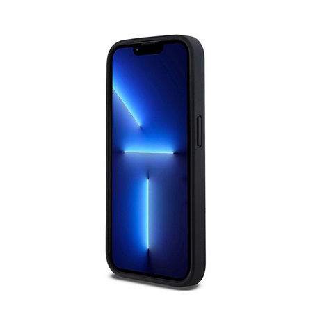 Kožené pouzdro DKNY Mono Stripe & Metal Logo - iPhone 15 Pro (černé)