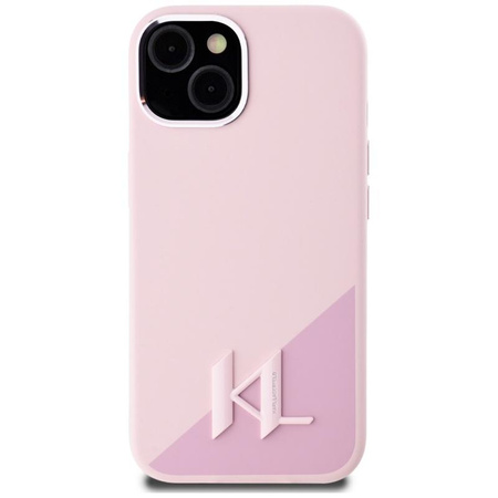 Karl Lagerfeld Silicone Shadow Metal Initial MagSafe - Case for iPhone 15 (pink)