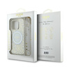 Guess IML Flowers Allover Electro With Pearl Strap MagSafe - iPhone 16 Pro Case (white)
