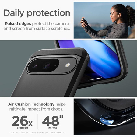 Spigen Tough Armor - Étui pour Google Pixel 9 / 9 Pro (Noir)