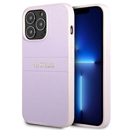 Étui Guess Saffiano Hot Stamp & Metal Logo - iPhone 13 Pro Case (lilas)