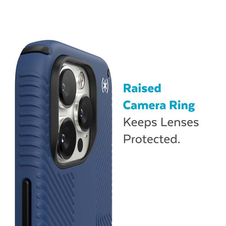 Speck Presidio2 Grip MagSafe - Coque antidérapante pour iPhone 14 Pro (Bleu côtier / Noir / Blanc)