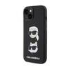 Karl Lagerfeld Silikonové pouzdro Karl & Choupette Heads - iPhone 15 Plus (černé)