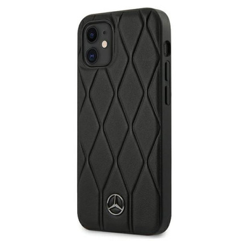 Mercedes Leder Wave Line - Tasche für iPhone 12 mini (schwarz)