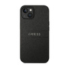 Guess Saffiano Metal Logo Stripes - Etui iPhone 14 (czarny)