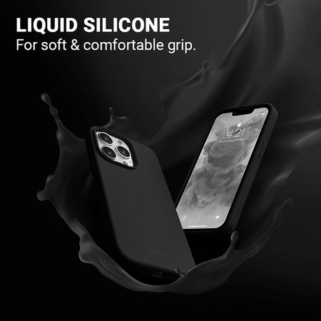 Crong Color Cover Liquid Silicone hülle für iPhone 13 Pro (schwarz)