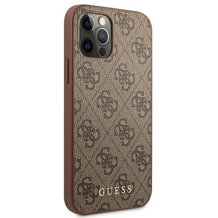 Guess 4G Metal Gold Logo - Etui iPhone 12 Pro Max (brązowy)