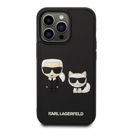 Karl Lagerfeld Ikonik 3D Karl & Choupette - iPhone 14 Pro Tasche (schwarz)