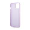 Pouzdro Guess Saffiano Metal Logo Stripes - iPhone 14 Plus (lila)