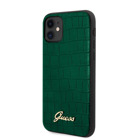 Pouzdro Guess Croco - pouzdro pro iPhone 11 (tmavě zelené)