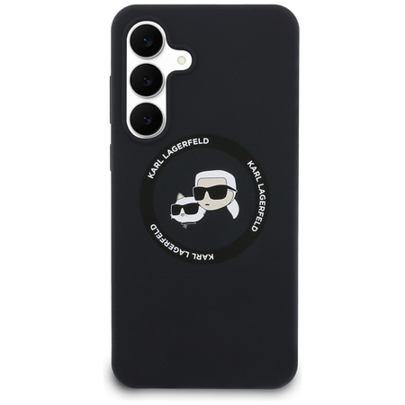 Karl Lagerfeld Silikon Karl & Choupette Heads MagSafe – Hülle Samsung Galaxy S25 FE (schwarz)