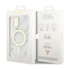 Guess Marble MagSafe - Coque pour iPhone 14 Plus (Blanc)