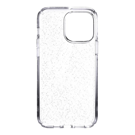 Speck Presidio Perfect-Clear mit Glitter - iPhone 13 Pro Max / iPhone 12 Pro Max Hülle mit MICROBAN Beschichtung (Klar/Platin Glitter)