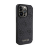 Guess Leather 4G Stamped - Étui pour iPhone 15 Pro Max (noir)