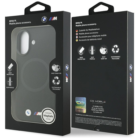 Etui do iPhone 17 do MagSafe BMW M Oryginalny Skórzany Czarny Pokrowiec