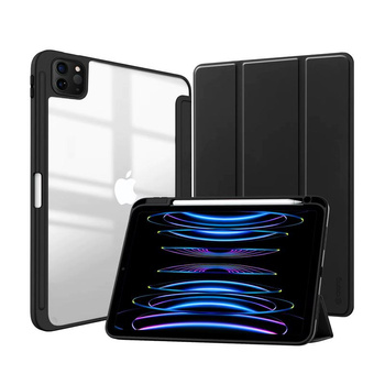 Crong PrimeFolio - pouzdro pro iPad Air 11" M3 (2025) / iPad Air 11" M2 (2024) / iPad Air 10,9" (5.-4. gen.) / iPad Pro 11" (2022-2021) (černý/průhledný)