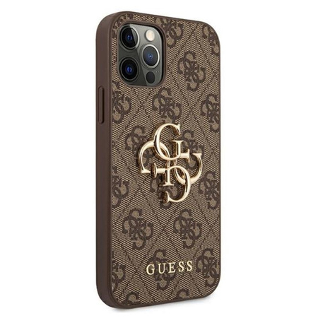 Guess 4G Big Metal Logo - Etui iPhone 12 Pro Max (brązowy)