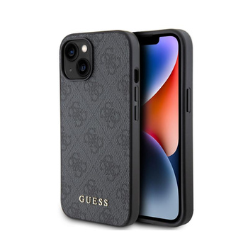 Guess 4G Metall Gold Logo - iPhone 15 Tasche (grau)
