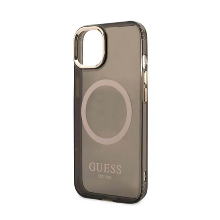 Guess Gold Outline Translucent MagSafe - Case for iPhone 13 (Black)