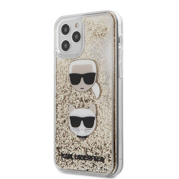 Karl Lagerfeld Liquid Glitter 2 Heads - iPhone 12 / iPhone 12 Pro Tasche (Gold)