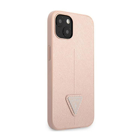 Pouzdro Guess Saffiano Triangle Logo - pouzdro pro iPhone 14 (růžové)
