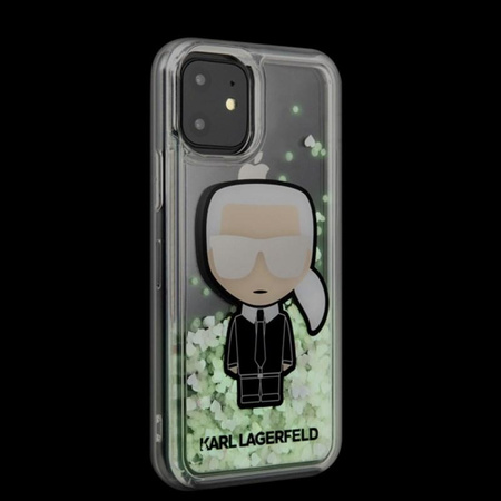 Karl Lagerfeld Glitter Glowdark Iconic - Coque iPhone 11