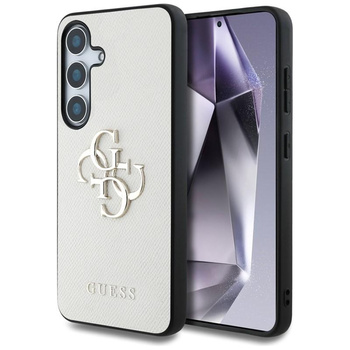 Guess Grained Big 4G Logo Small Classic Logo - Case for Samsung Galaxy S25 (beige)