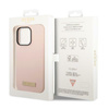 Guess Plaque logo en silicone MagSafe - Coque iPhone 14 Pro Max (rose)