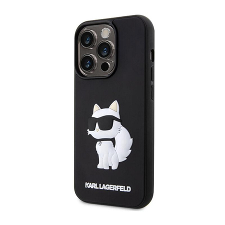 Karl Lagerfeld 3D Gummi NFT Choupette - iPhone 14 Pro Tasche (Schwarz)