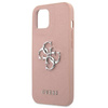 Guess Saffiano 4G Big Silver Logo - étui pour iPhone 13 mini (rose)