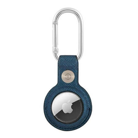 Guess Saffiano Script Dog Clip - Etui AirTag (niebieski)