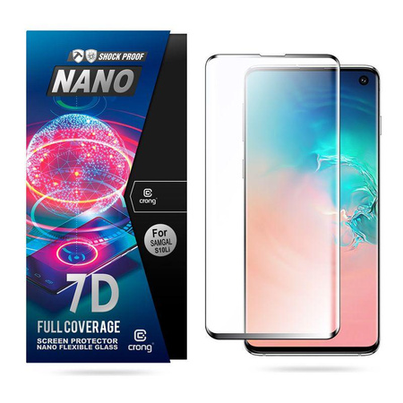 Crong 7D Nano Flexibles Glas - 9H Vollbild Hybridglas für Samsung Galaxy A71 / A81 / A91 / S10 LITE / NOTE10 LITE