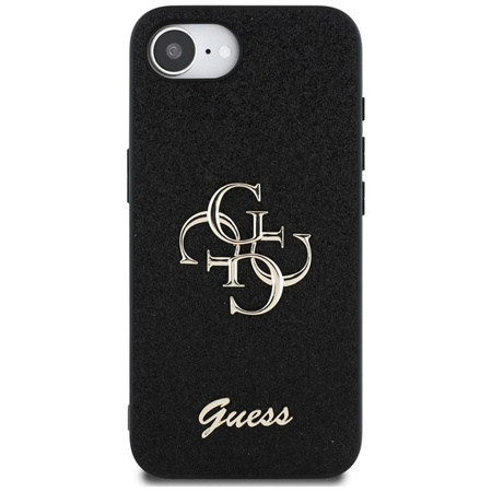 Guess Fixed Glitter Big 4G - Hülle für iPhone 16e (schwarz)