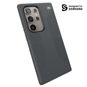 Speck Presidio2 Grip - Samsung Galaxy S24 Ultra Fall (Holzkohle Grau / Cool Bronze)