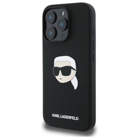 Karl Lagerfeld Silikon Karl Head Print MagSafe – Hülle für iPhone 16 Pro (schwarz)