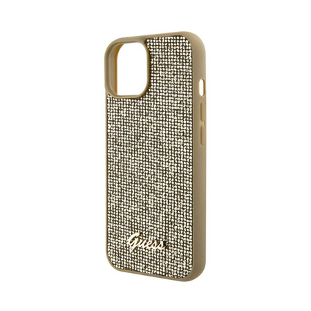 Guess Disco Metal Script - iPhone 15 Hülle (Gold)