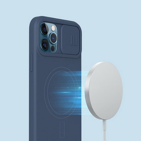 Nillkin CamShield Silky Magnetic - Apple iPhone 12 / 12 Pro tok kamerafedéllel (narancssárga rózsaszín)