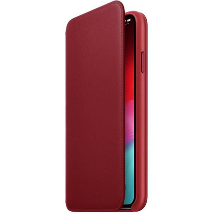 Apple Leather Folio - iPhone Xs Max bőr tok kártyazsebekkel (piros) (TERMÉK)VÖRÖS
